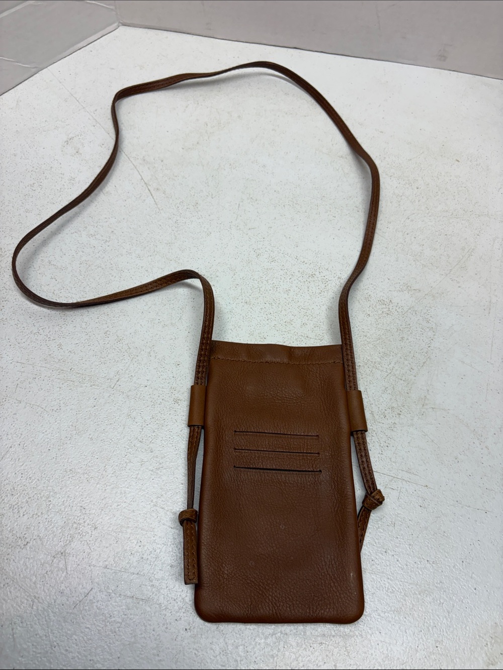 Madewell Brown Leather Crossbody Phone Pouch